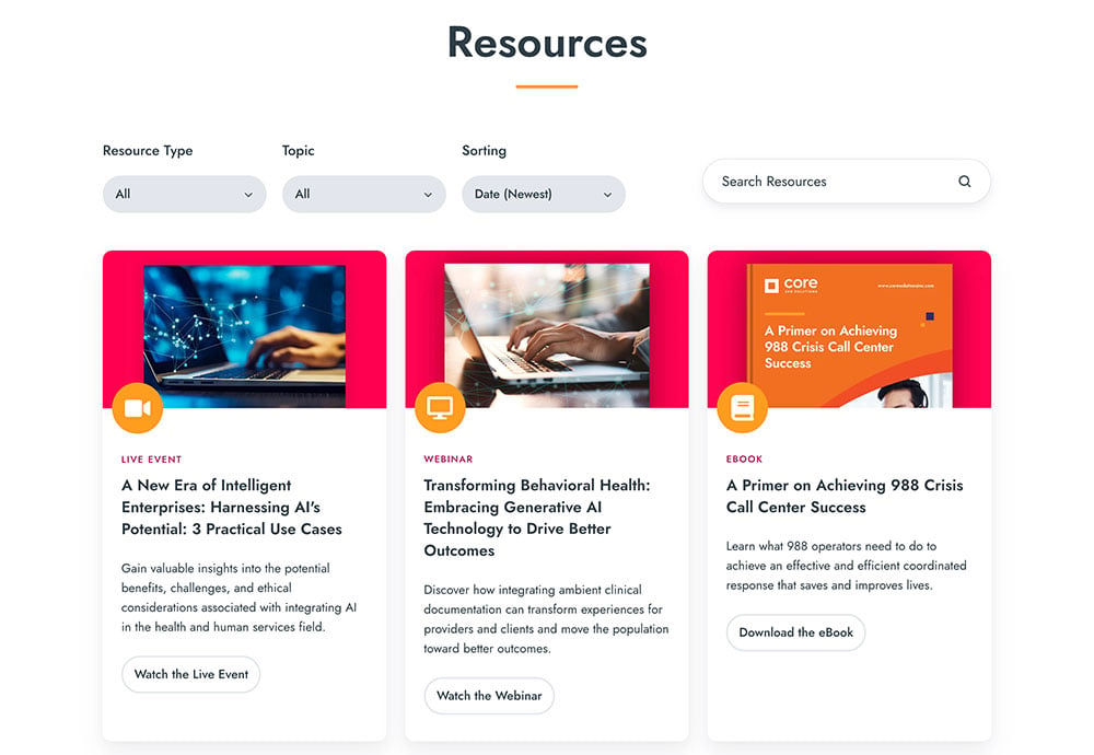 Core Resources Page