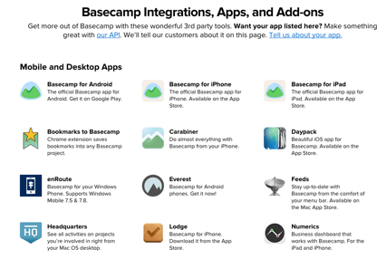 Basecamp integrations