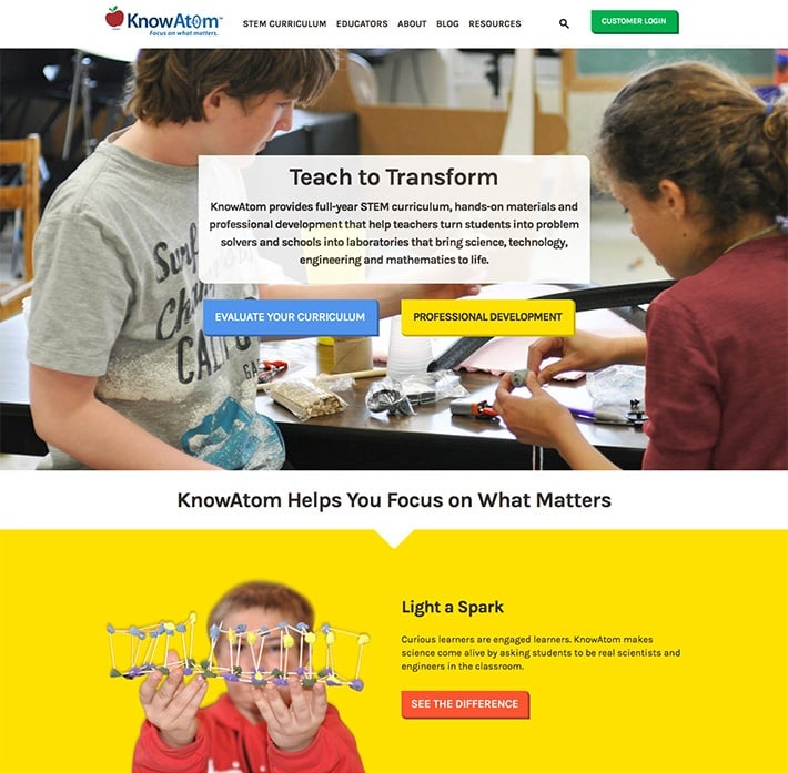 A Website Redesign for STEM Curriculum Expert KnowAtom